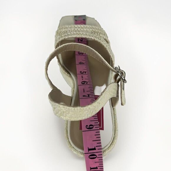 Natural Womens Chunky Platform Heels Sandals white open Toe Ankle Strap SZ 8.5 - Picture 15 of 16